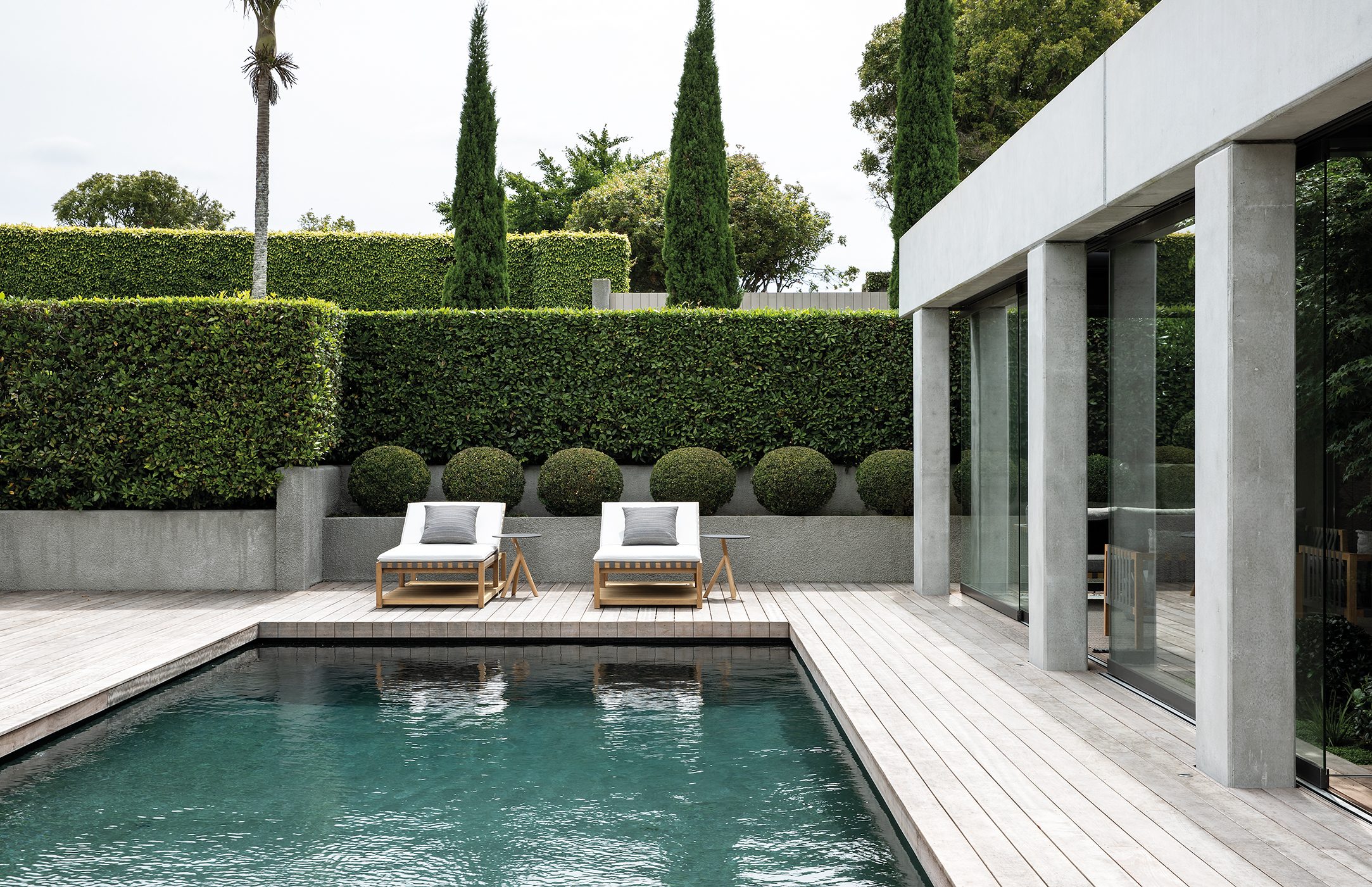 Iconic Pool Pavilion, Auckland, New Zealand. Landscape design by Suzanne Turley Landscapes