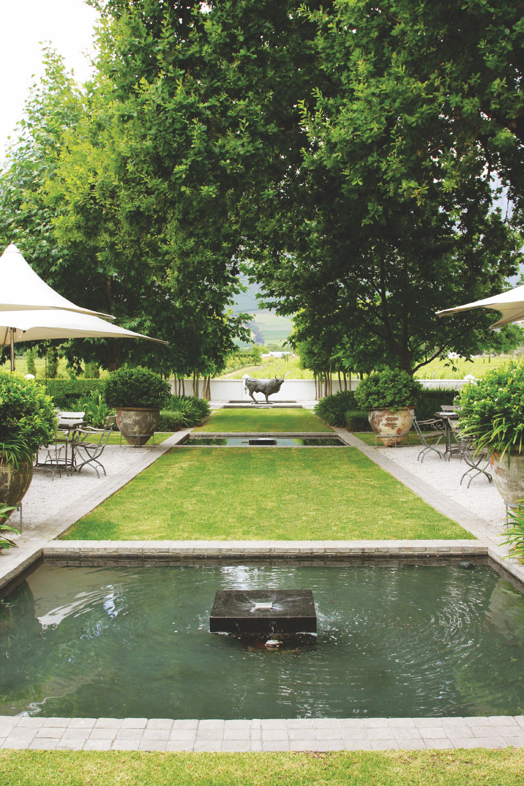 Grand Provence, Franschhoek Valley. Landscape design by Suzanne Turley Landscapes