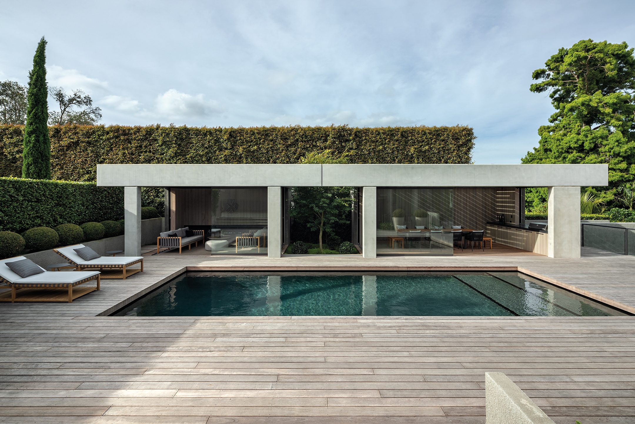 Pool Pavilion, Auckland. Landscape design by Suzanne Turley Landscapes
